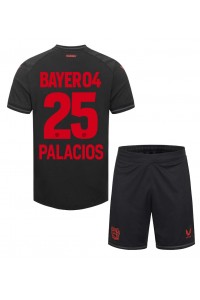 Bayer Leverkusen Exequiel Palacios #25 Jalkapallovaatteet Lasten Kotipeliasu 2023-24 Lyhythihainen (+ Lyhyet housut)